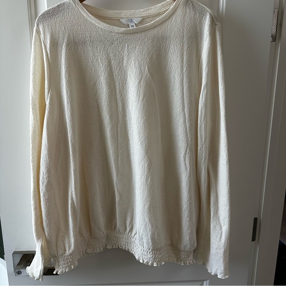 ivory cream pullover smocked top from Time and Tru size 22 - Picture 2 of 11